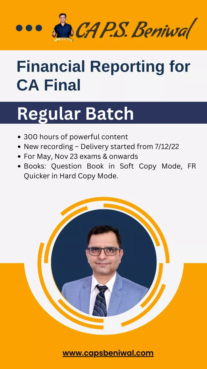 financial reporting for ca final regular batch