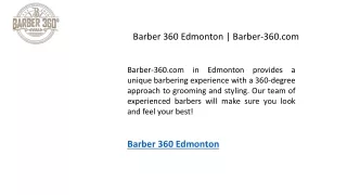 Barber 360 Edmonton  Barber-360.com