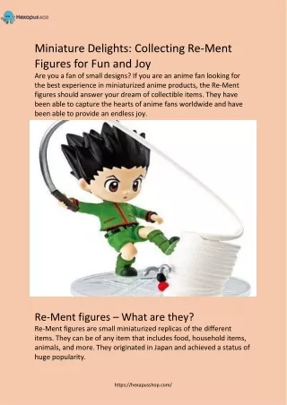 Miniature Delights: Collecting Re-Ment  Figures for Fun and Joy.