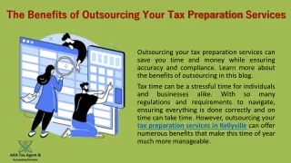 Tax preparation services in Kellyville