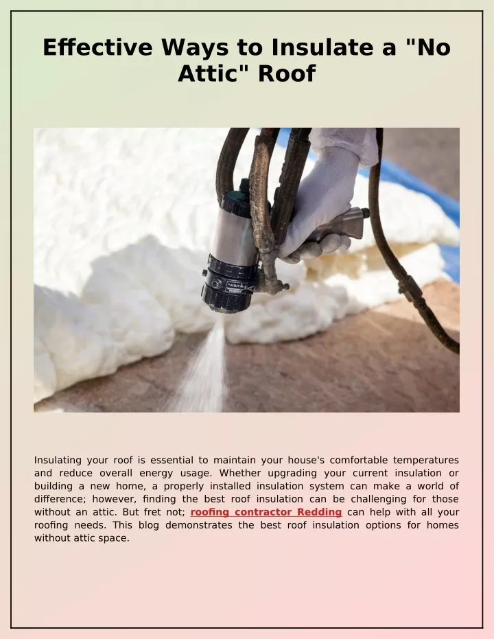 effective ways to insulate a no attic roof