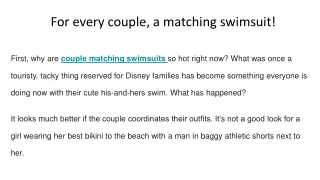 For every couple, a matching swimsuit!