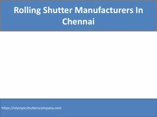 rolling shutter manufacturers in Chennai
