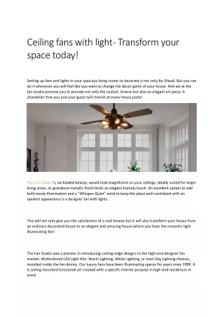 Ceiling fans with light - Transform your space today!