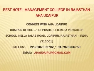 Best Hotel Management College In Rajasthan
