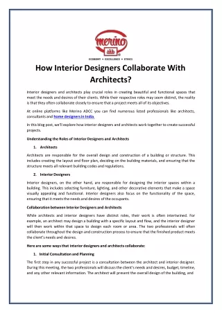 how interior designers collaborate with architects
