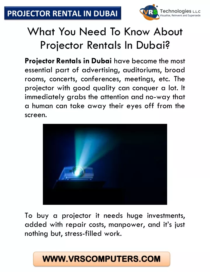 projector rental in dubai what you need to know