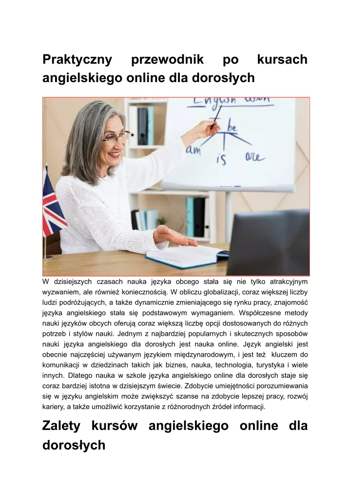 praktyczny angielskiego online dla doros ych