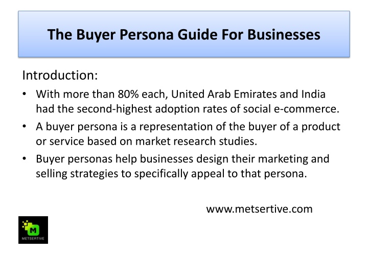 the buyer p ersona g uide f or b usinesses