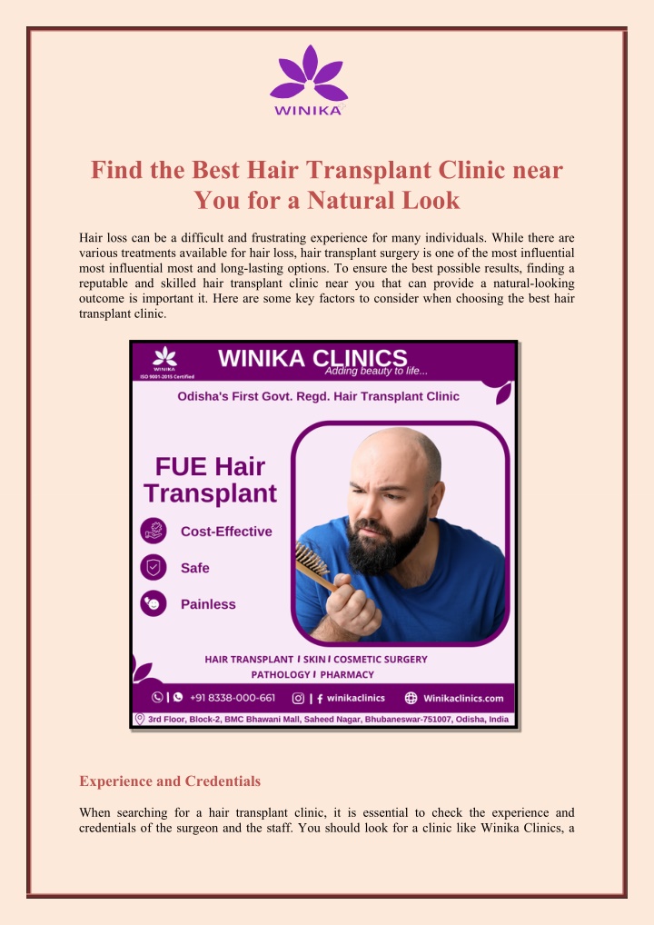 find the best hair transplant clinic near
