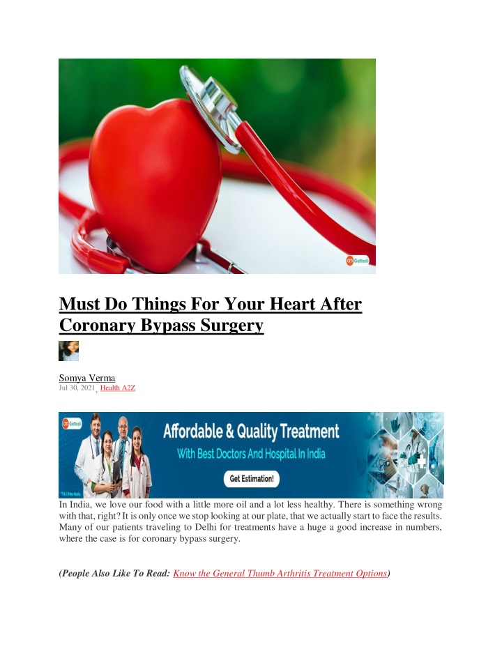 must do things for your heart after coronary
