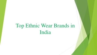 Top Ethnic Wear Brands in Indiaa