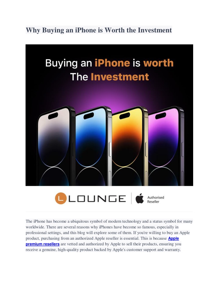 why buying an iphone is worth the investment