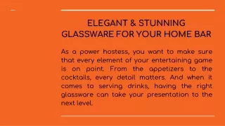 ELEGANT & STUNNING GLASSWARE FOR YOUR HOME BAR