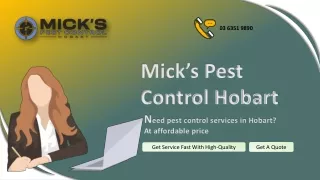 Mick’s Pest Control Hobart