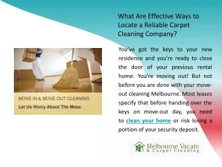What Are Effective Ways to Locate a Reliable Carpet Cleaning Company