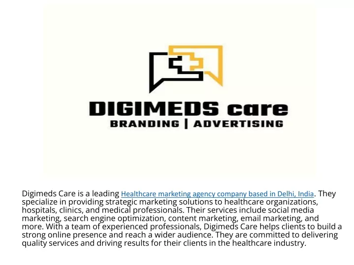 digimeds care is a leading healthcare marketing