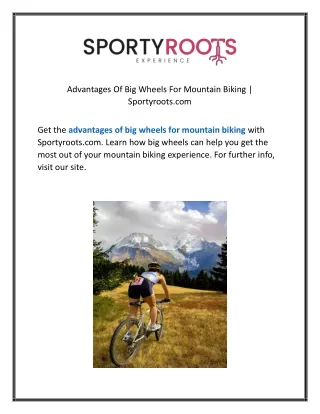 Advantages Of Big Wheels For Mountain Biking  Sportyroots