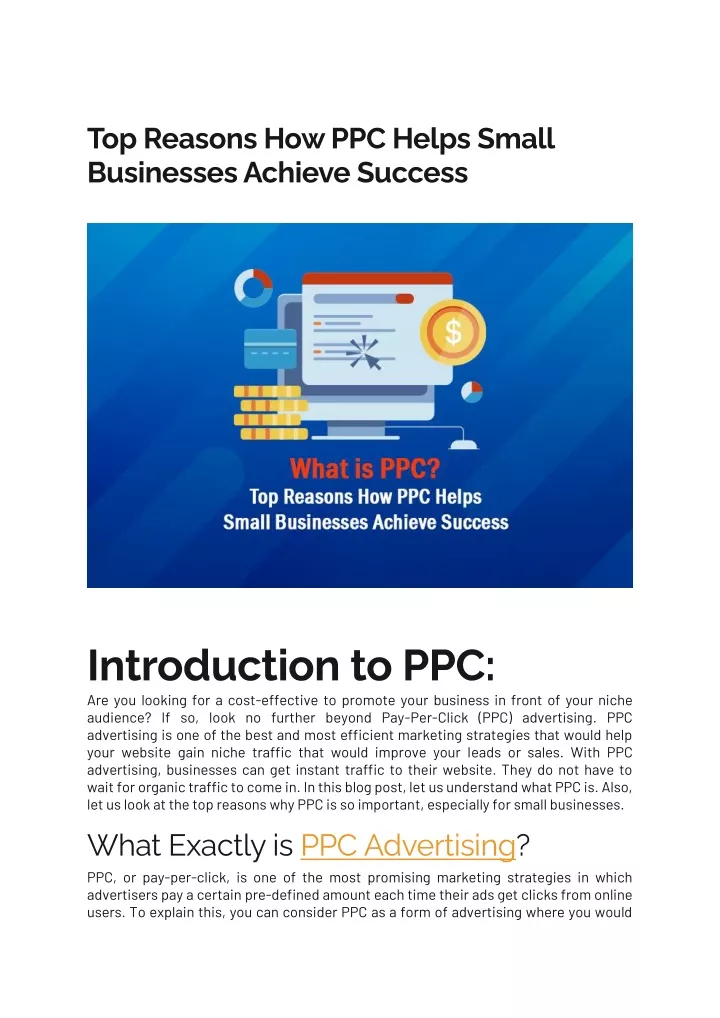 top reasons how ppc helps small businesses