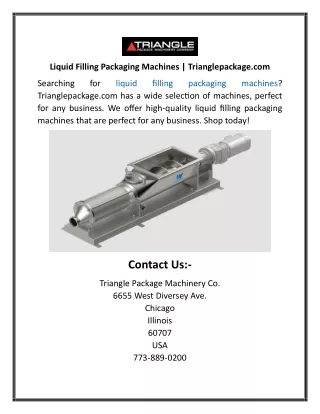 liquid filling packaging machines trianglepackage