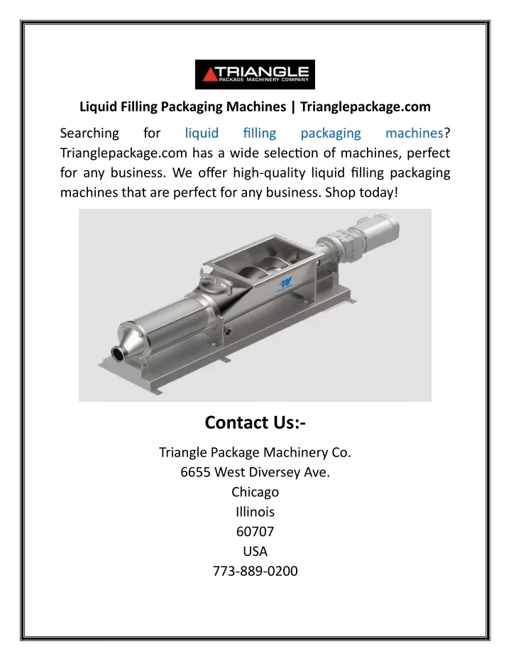 liquid filling packaging machines trianglepackage