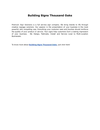 building signs thousand oaks