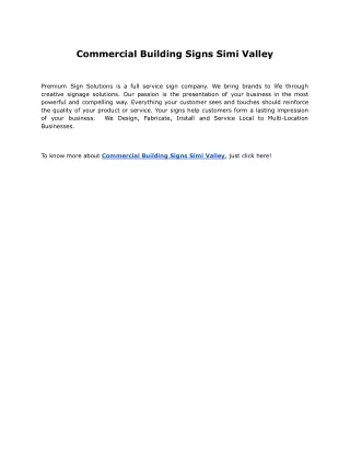 Commercial Building Signs Simi Valley