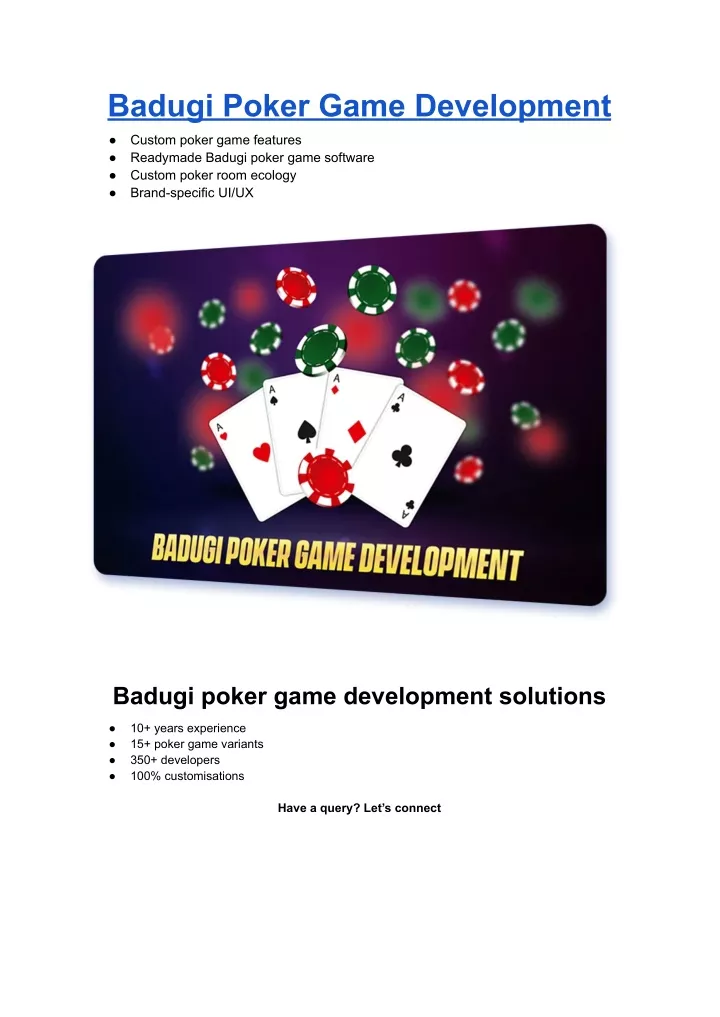 badugi poker game development