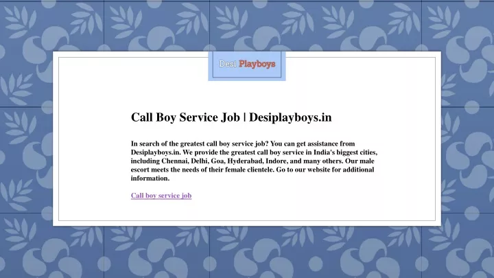 call boy service job desiplayboys in in search