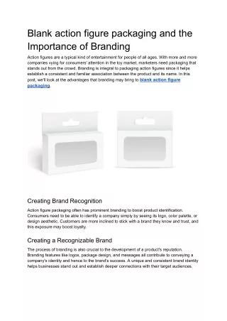 blank action figure packaging and the importance
