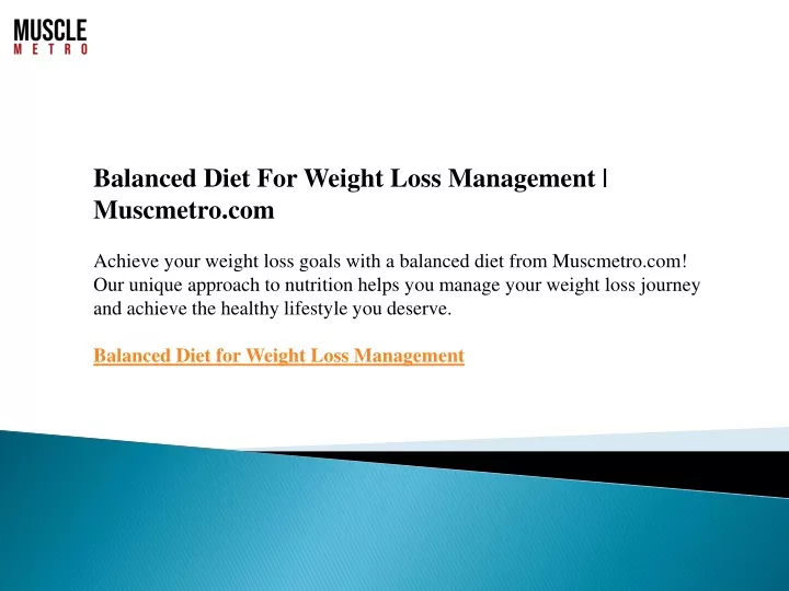 balanced diet for weight loss management