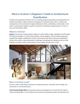 What is Archviz A Beginner's Guide to Architectural Visualization