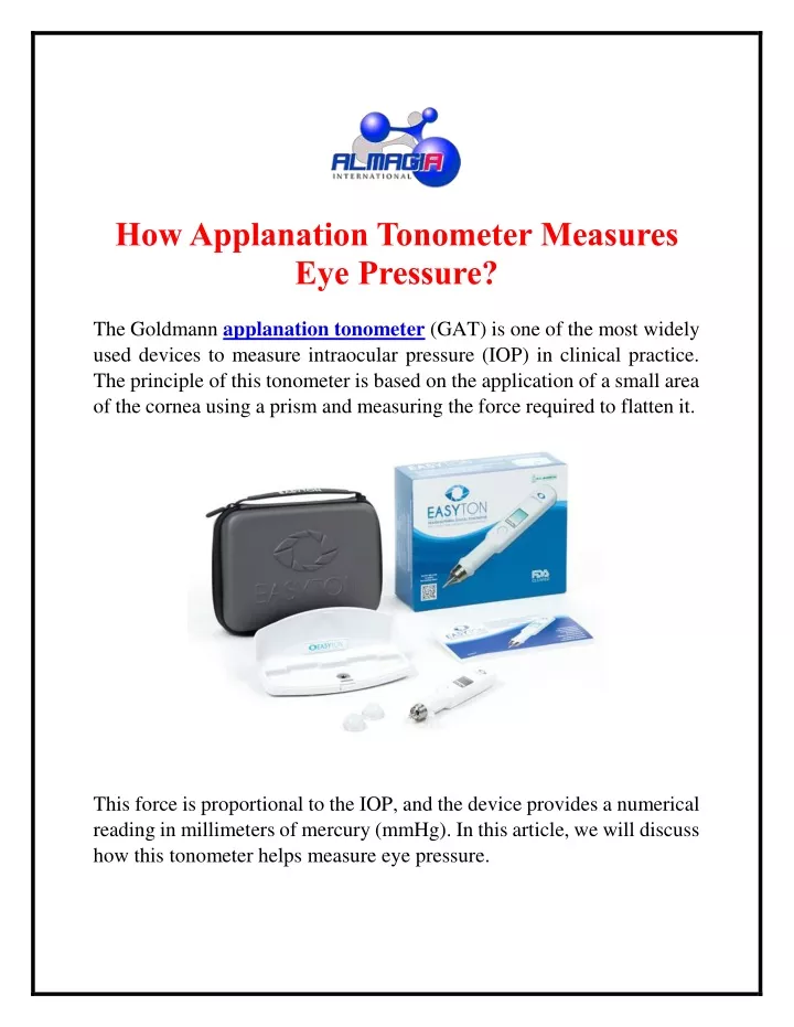 how applanation tonometer measures eye pressure