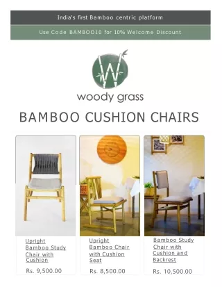 Buy Bamboo Cushion Chair | Cushion Chair - WoodyGrass