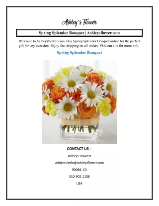 Spring Splendor Bouquet  Ashleysflower.com