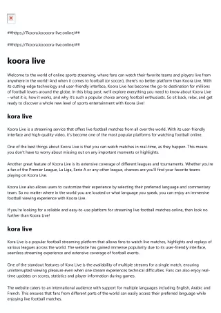 https 7koora koooora live online