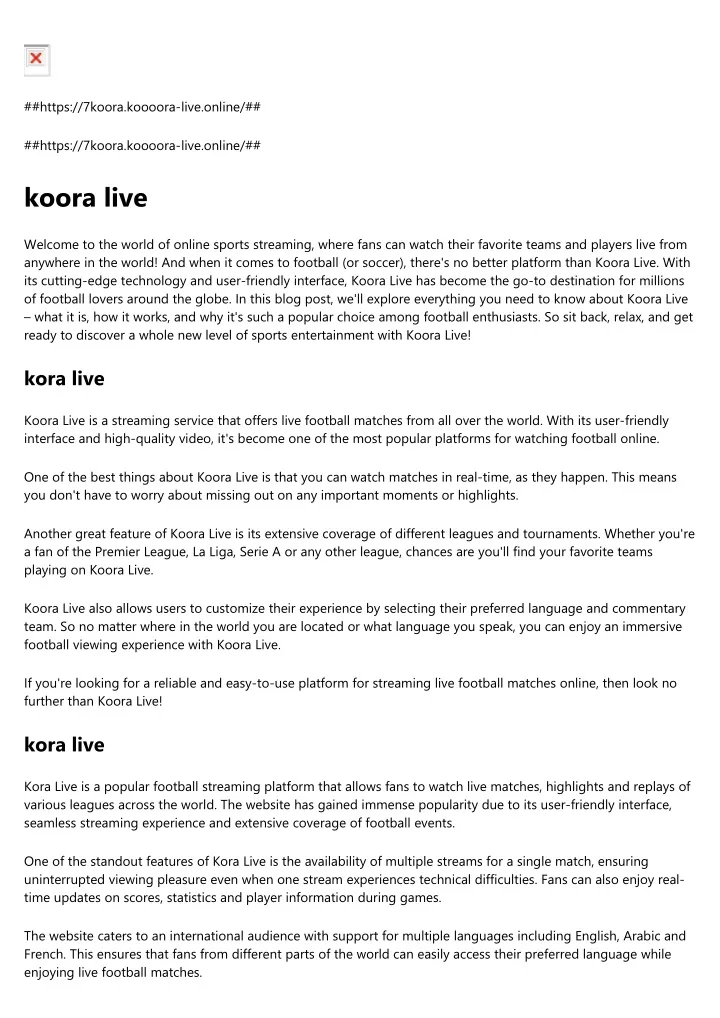 https 7koora koooora live online