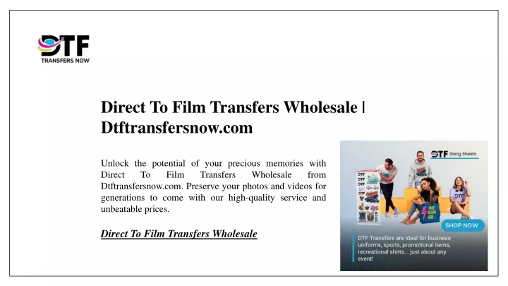 direct to film transfers wholesale