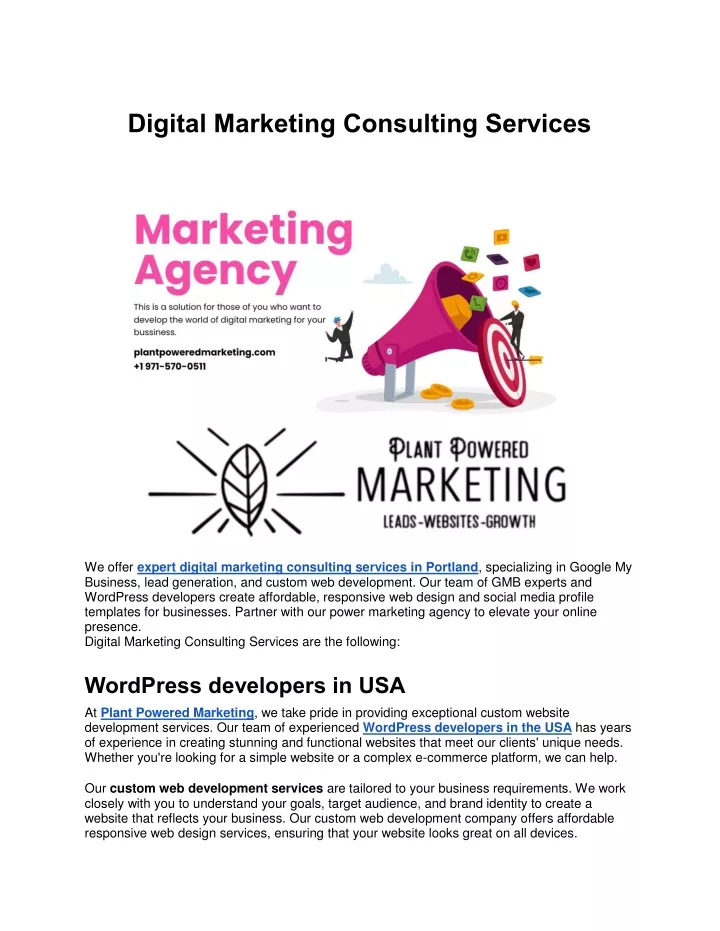 digital marketing consulting services