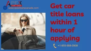 Get car title loans within 1 hour of applying