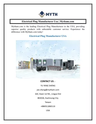 Electrical Plug Manufacturer Usa  Mytham.com