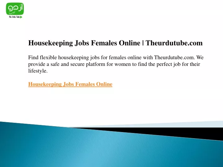 housekeeping jobs females online theurdutube