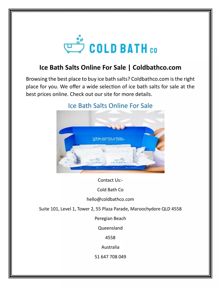 ice bath salts online for sale coldbathco com