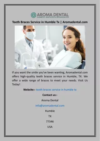 Teeth Braces Service in Humble Tx  Aromadental