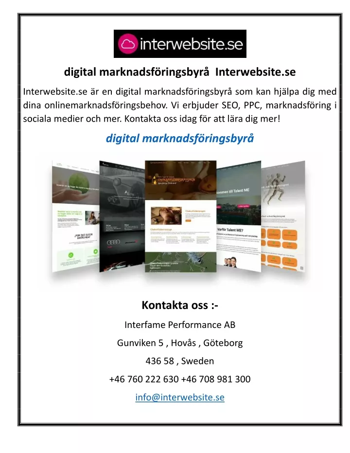 digital marknadsf ringsbyr interwebsite se