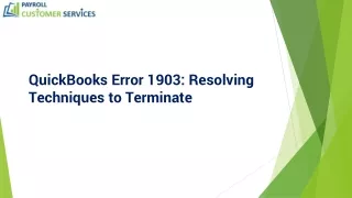 Best ways to fix QuickBooks Error 1903