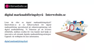 digital marknadsf ringsbyr interwebsite se