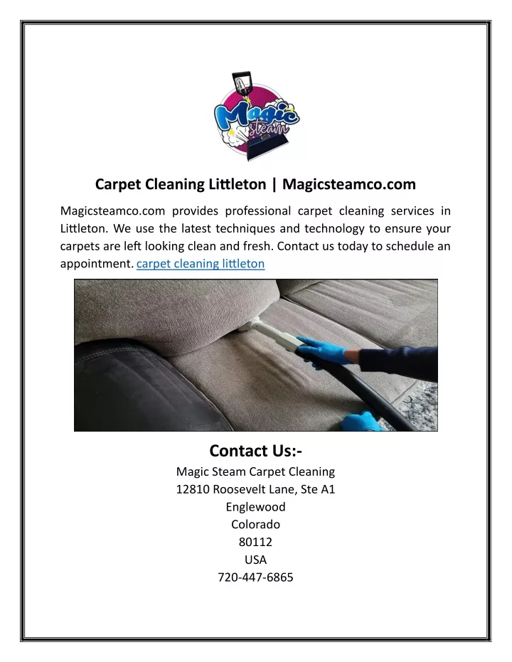 carpet cleaning littleton magicsteamco com