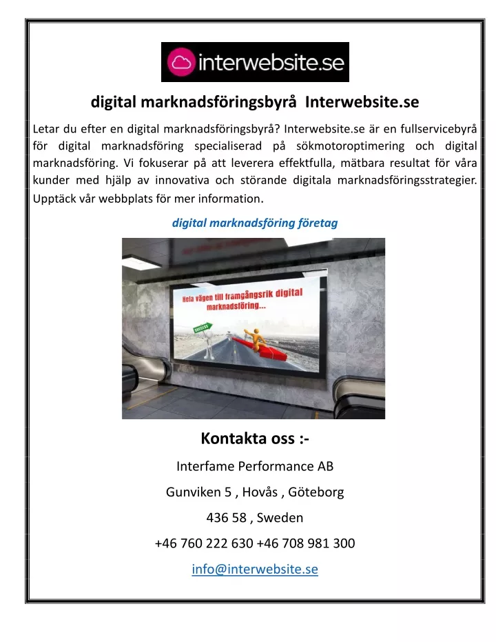 digital marknadsf ringsbyr interwebsite se