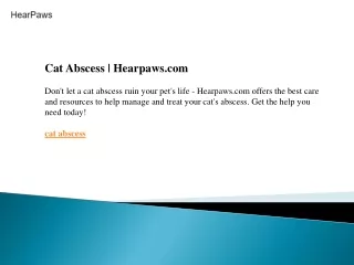 Cat Abscess  Hearpaws.com